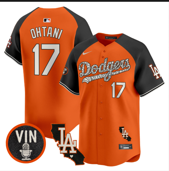 Men Los Angeles Dodgers #17 Ohtani 2025 orange Limited Stitched Jersey->los angeles dodgers->MLB Jersey
